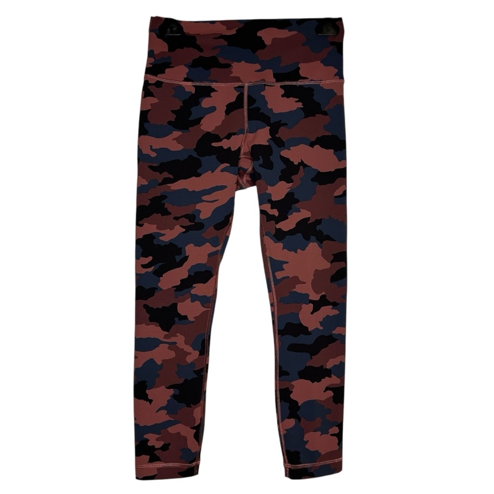 Lululemon Wunder Train HR Crop 23 Heritage 365 Camo Smoky Red Leggings 8